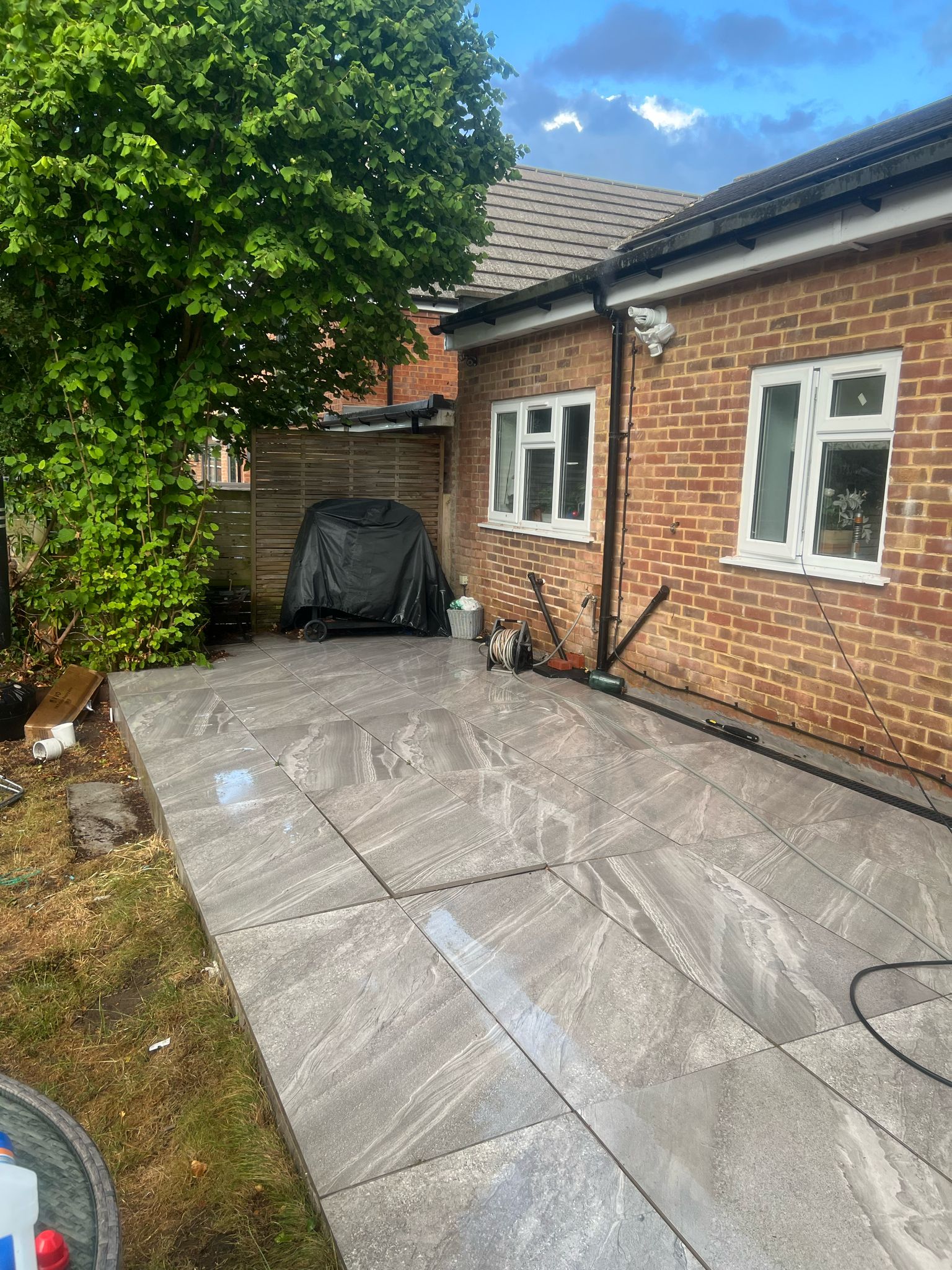 I clean patios and driveways using my pressure cleaner to a high quality.